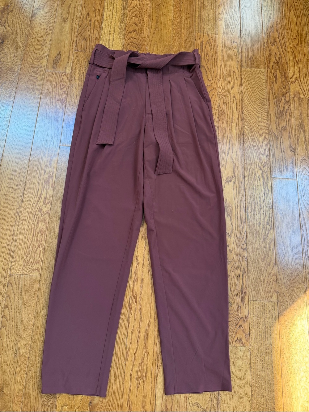 Athleta Women’s Belted Trousers in Plum